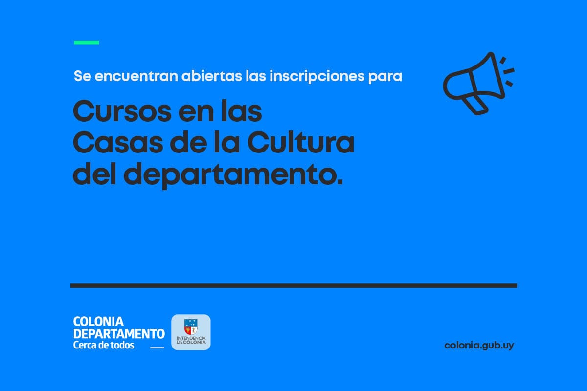 Inscripción para Cursos Particulares en dependencias de la Dirección de Cultura de la Intendencia de Colonia