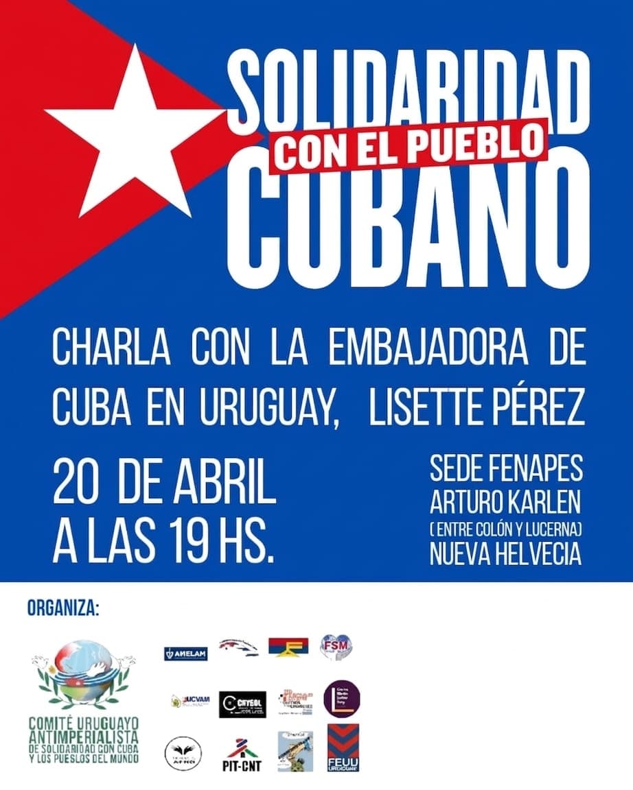 Embajadora de Cuba brindará una charla en Nueva Helvecia sobre la actualidad de la isla