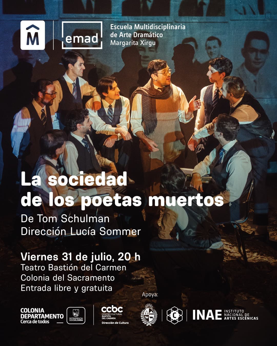 Teatro, talleres y formación gratuita llegarán a Colonia de la mano de la EMAD, la Intendencia y el INAE