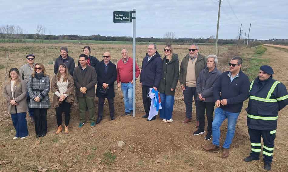 Nueva Helvecia inauguró el Camino Juan J. Greising en homenaje a una figura destacada de su desarrollo