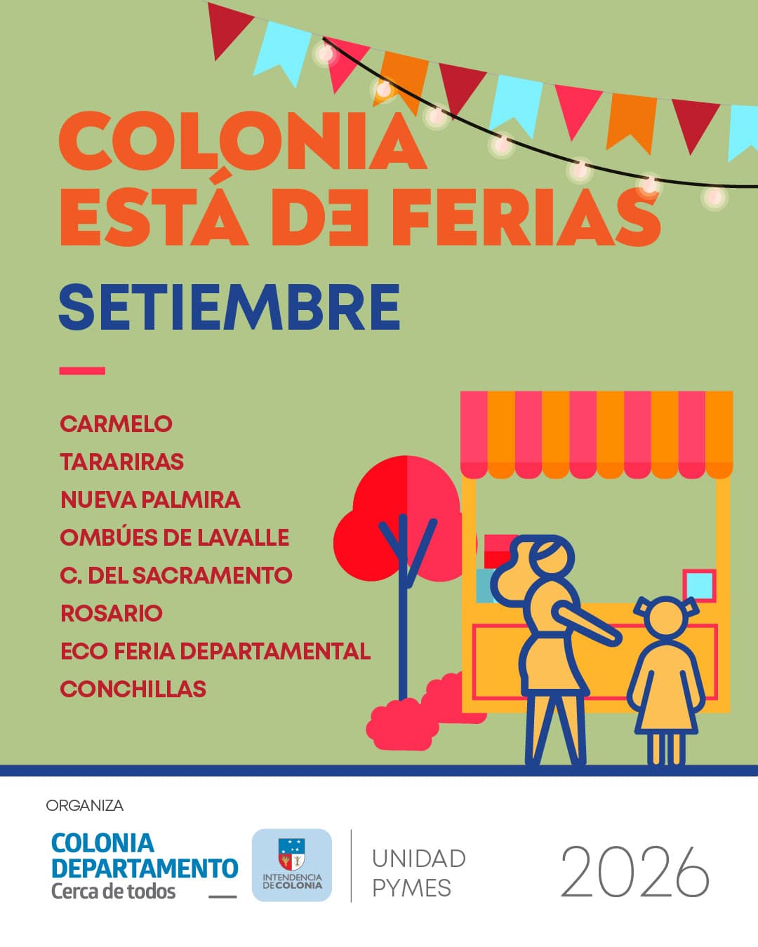 Ferias de Emprendedores del Programa Colonia Está de Ferias para setiembre