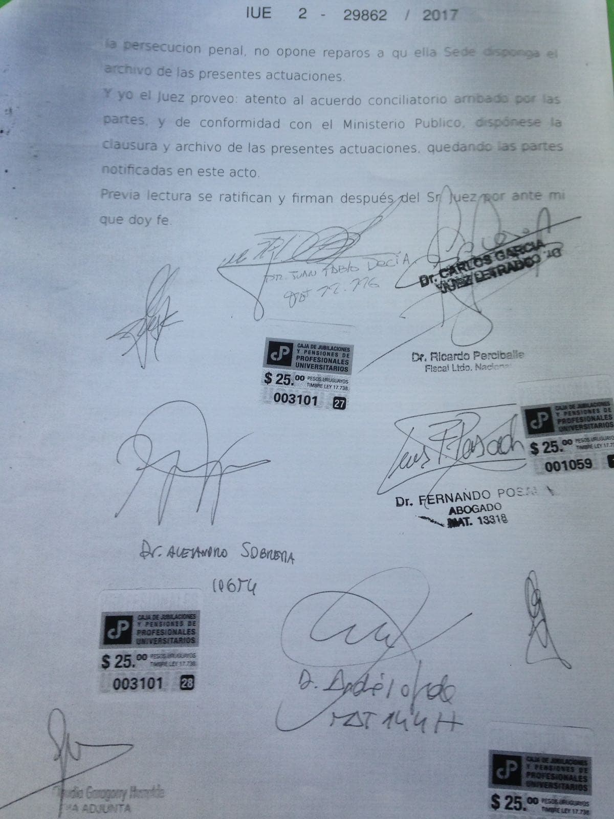 DOCUMENTO: Aca está el acuerdo de Muñiz y Pereyra