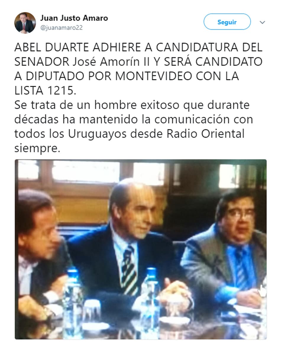Duarte: del micrófono a la banca