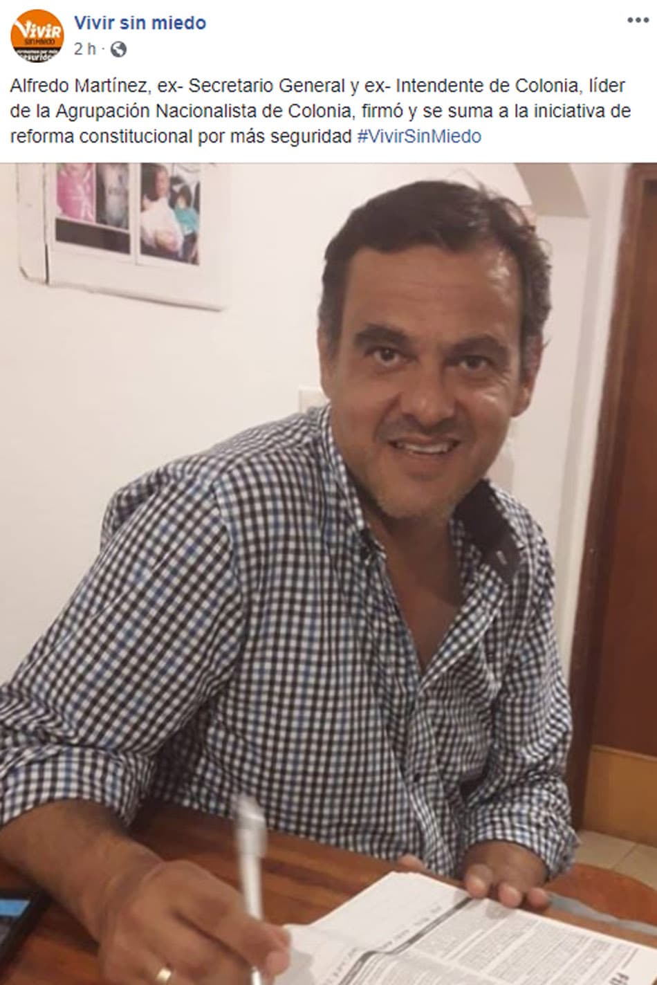 Alfredo Martínez firmó #VivirSinMiedo