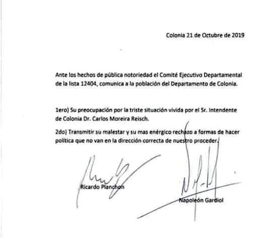 La Lista de Planchón y un comunicado