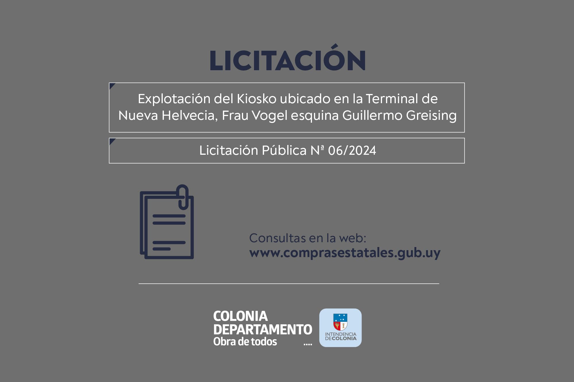 Llamado para explotación del Kiosco ubicado en la Terminal de Nueva Helvecia