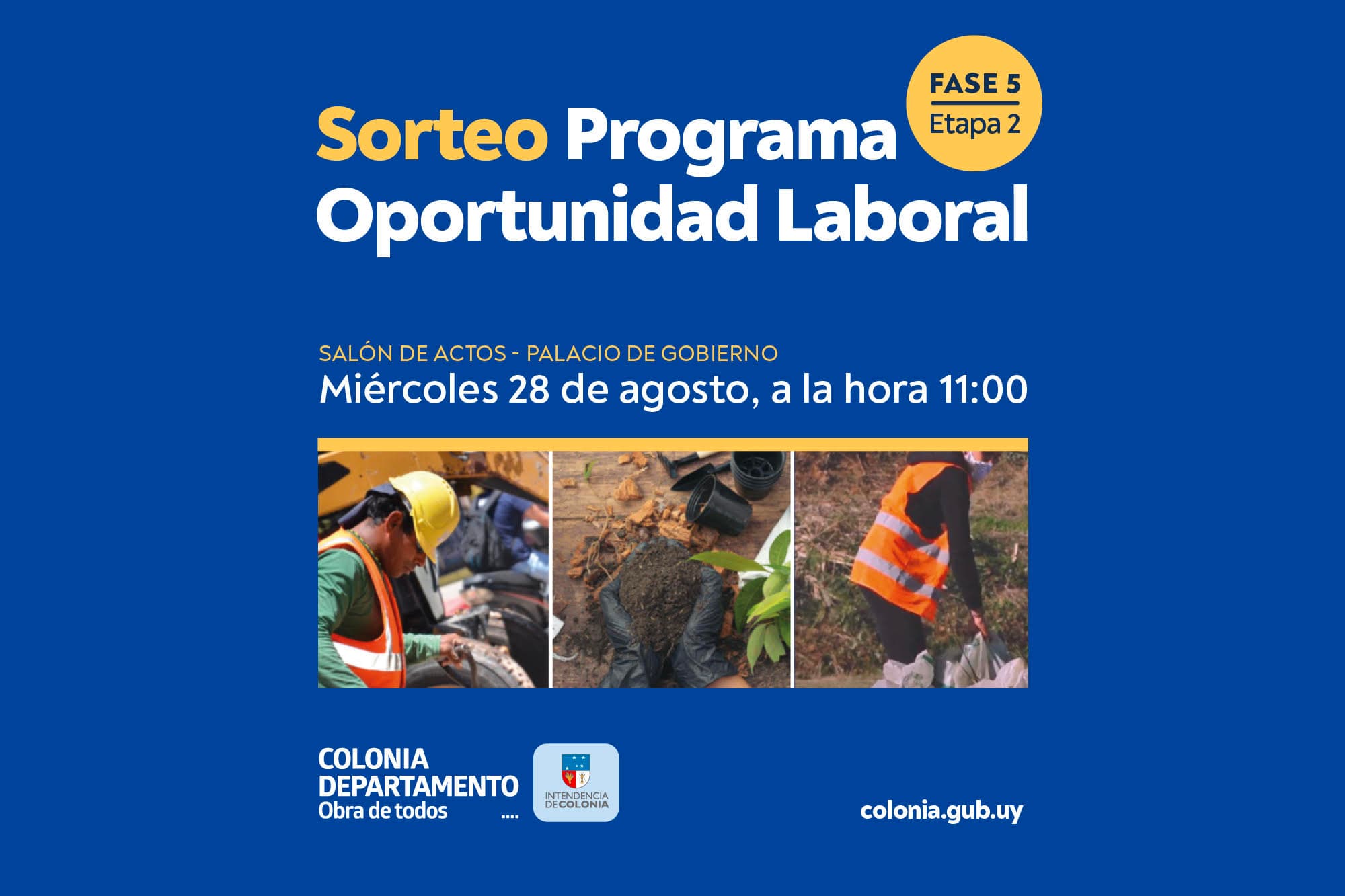 Colonia: sorteo Oportunidad Laboral