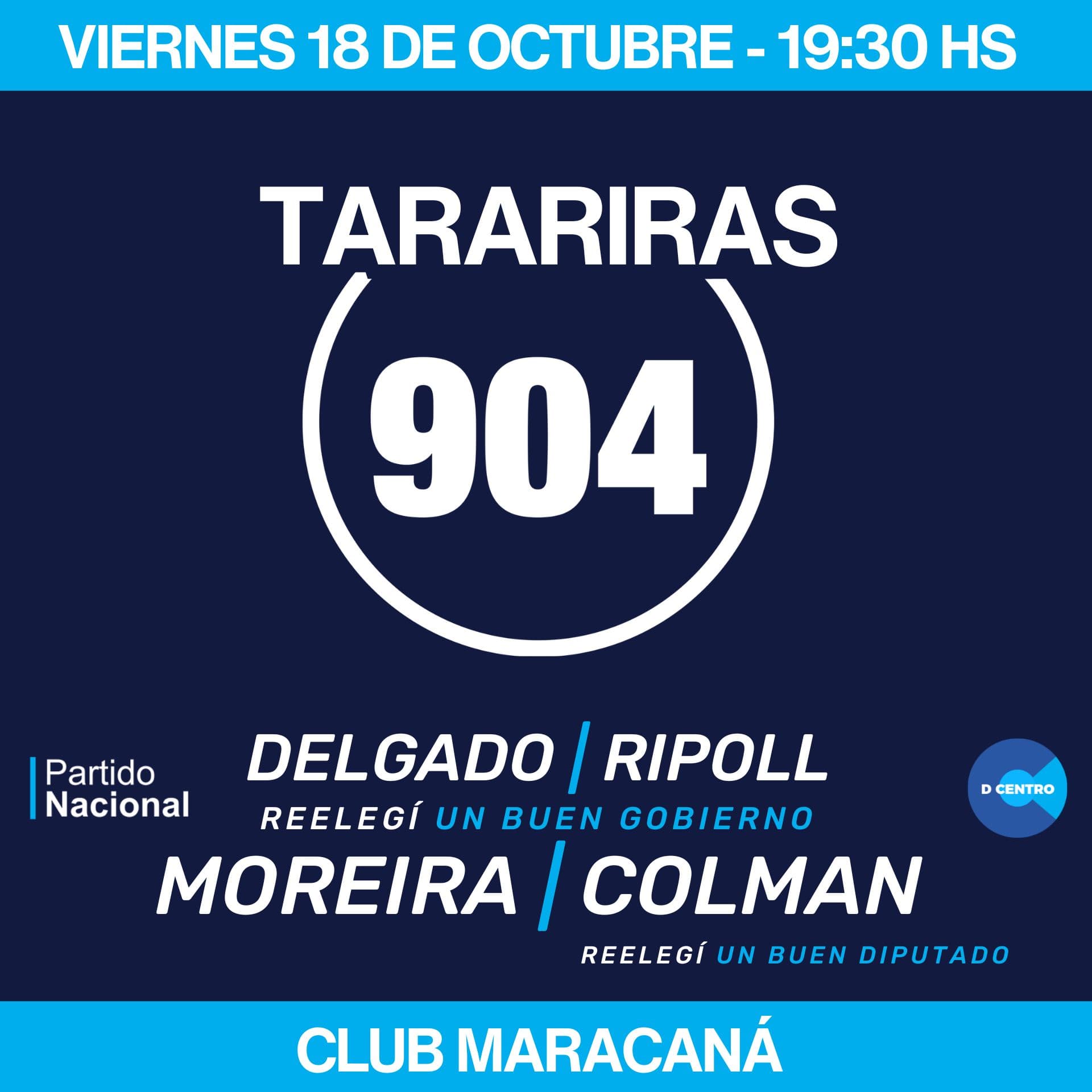Reunión de la Lista 904 en Tarariras: apoyo a Delgado-Ripoll, con Colman y Moreira