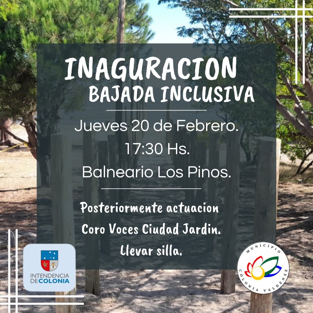 El Municipio de Colonia Valdense inaugurará una bajada inclusiva en Balneario Los Pinos