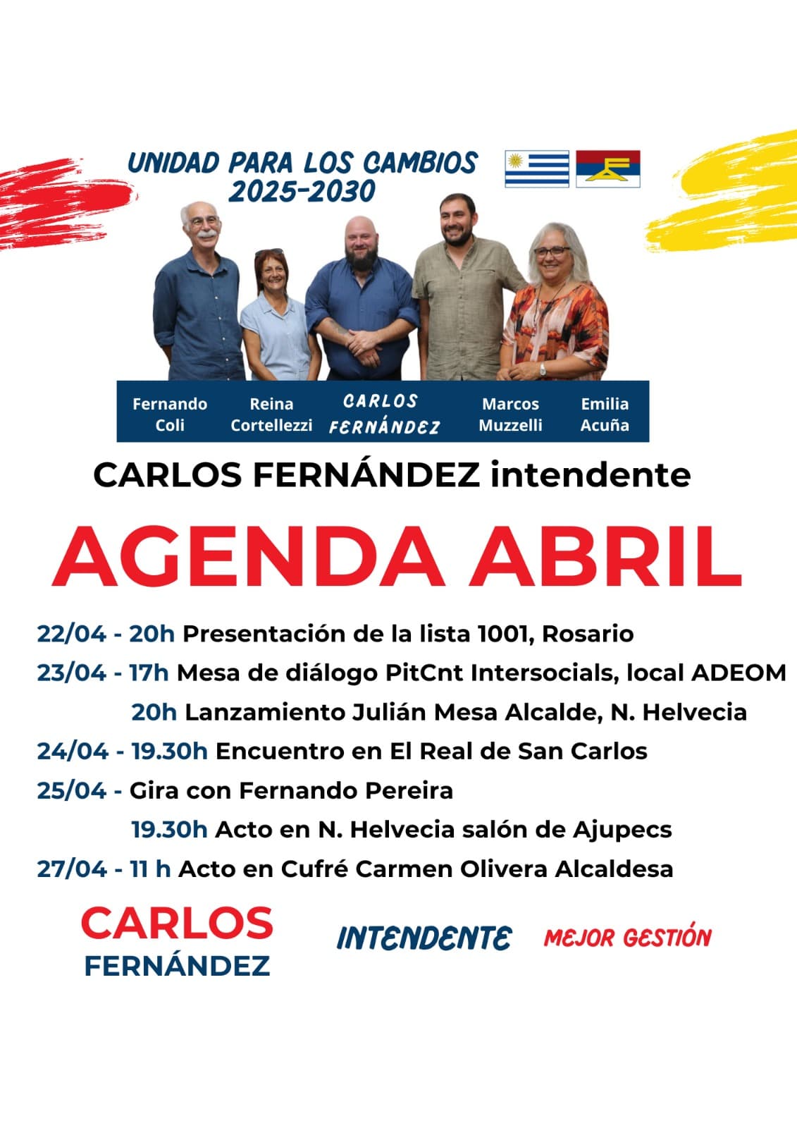 Carlos Fernández con agenda de actividades esta semana en Colonia