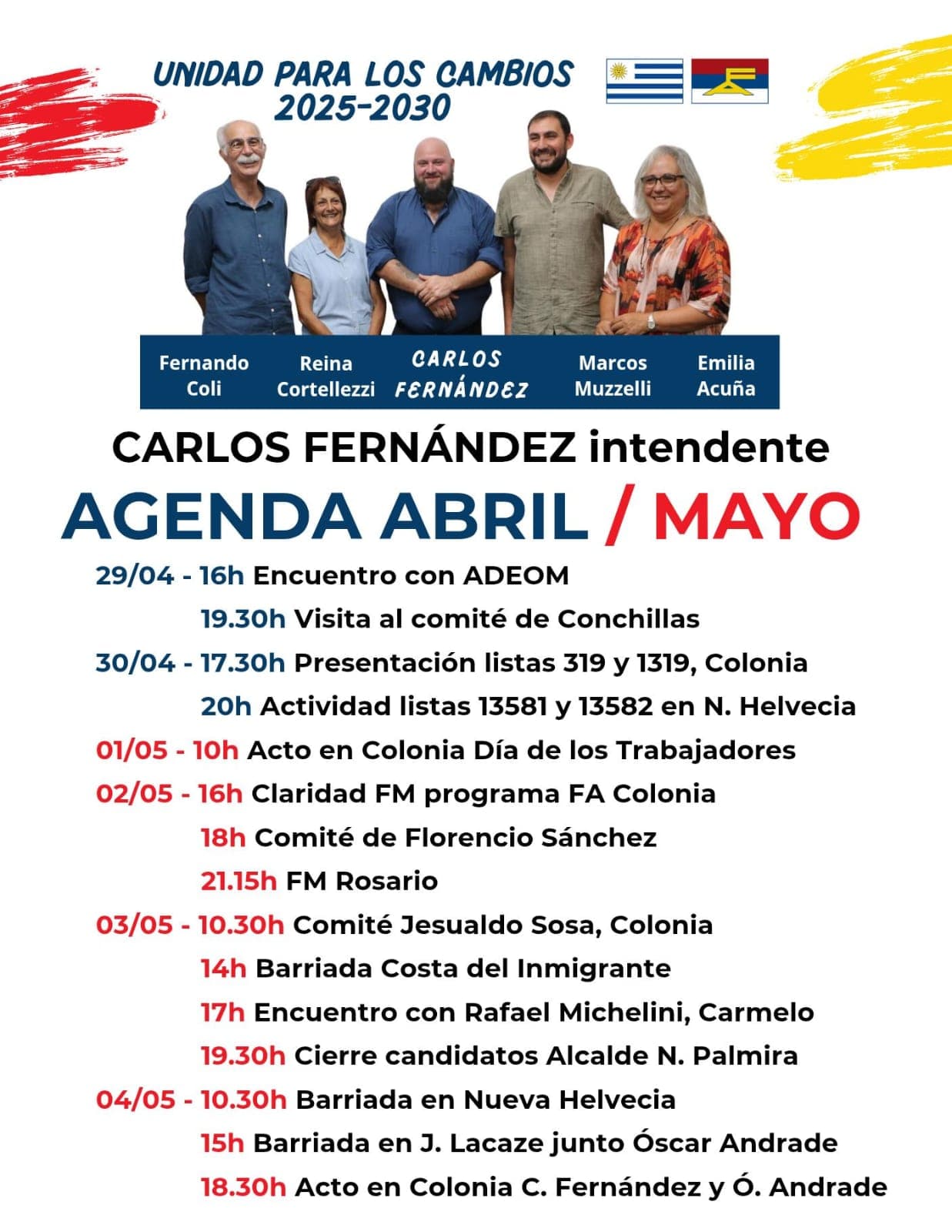 Carlos Fernández continúa su recorrida como candidato a Intendente de Colonia
