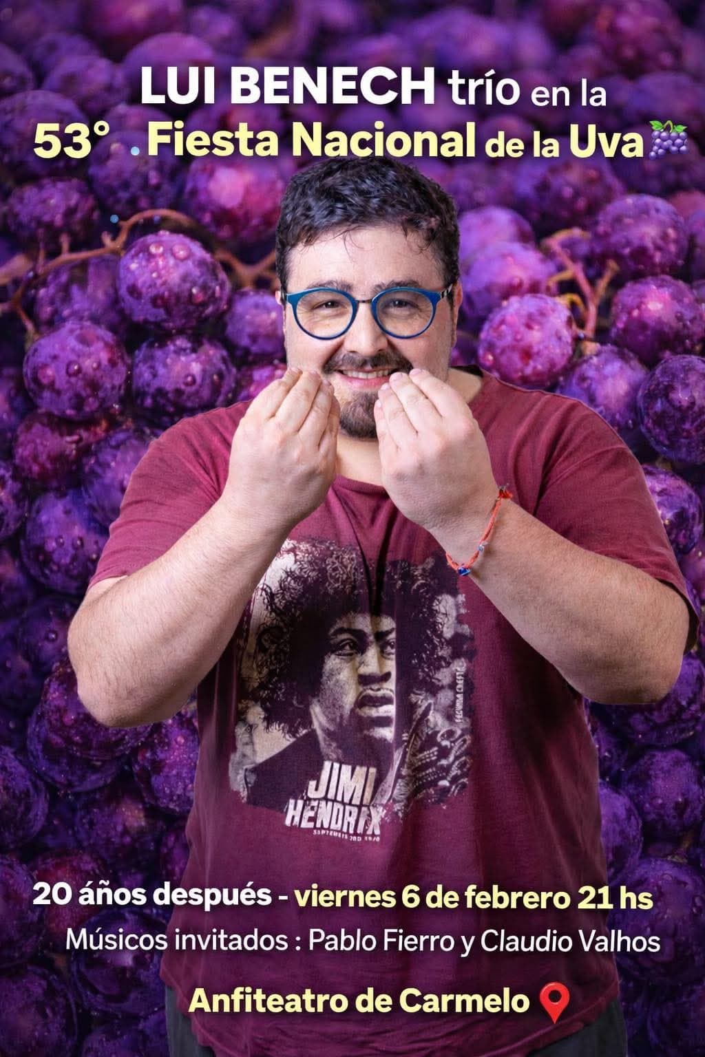 Lui Benech Trío se presentará en la 53ª Fiesta Nacional de la Uva en Carmelo