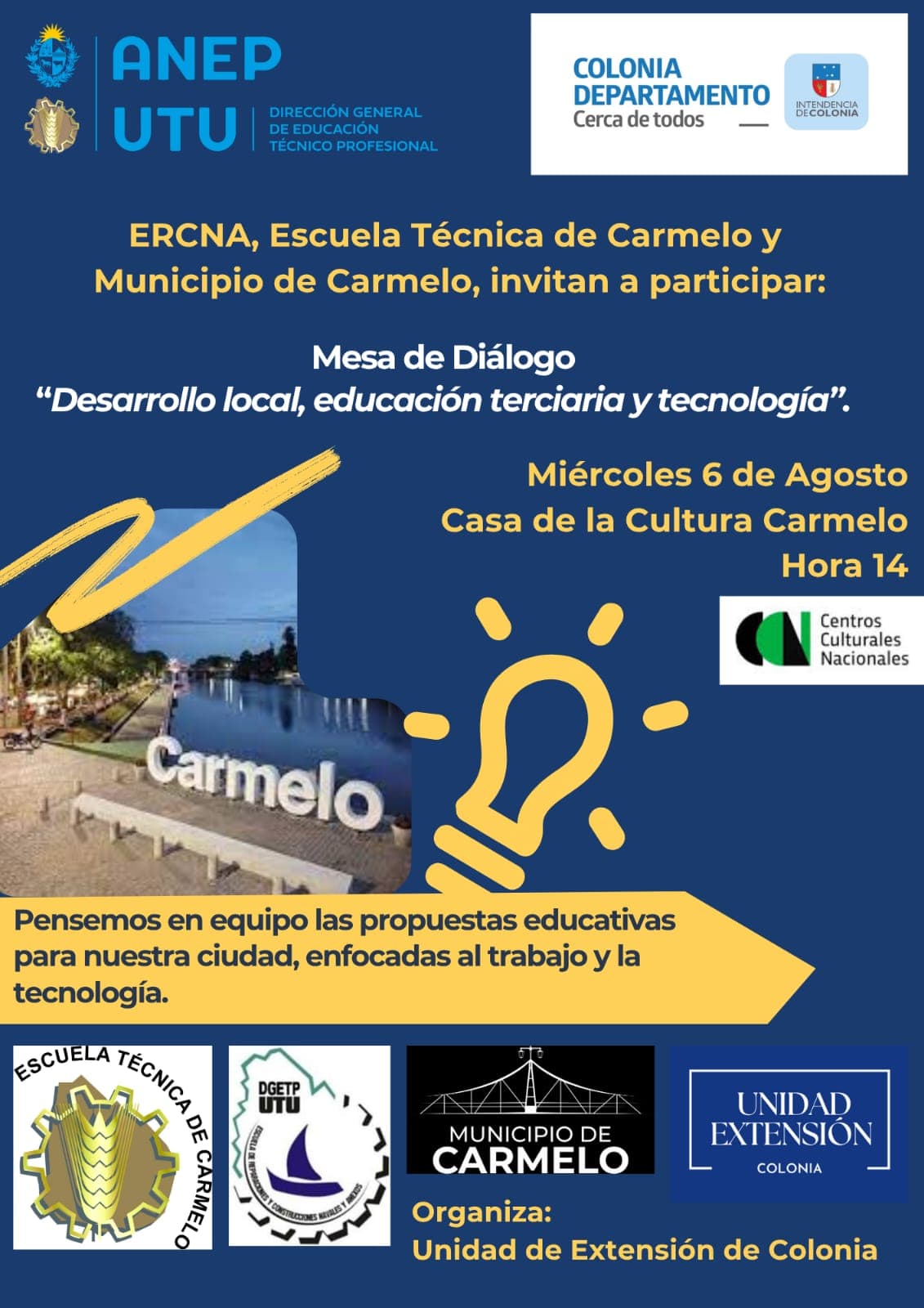 Mesa de Diálogo en Carmelo sobre Desarrollo Local, Educación Terciaria y Tecnología
