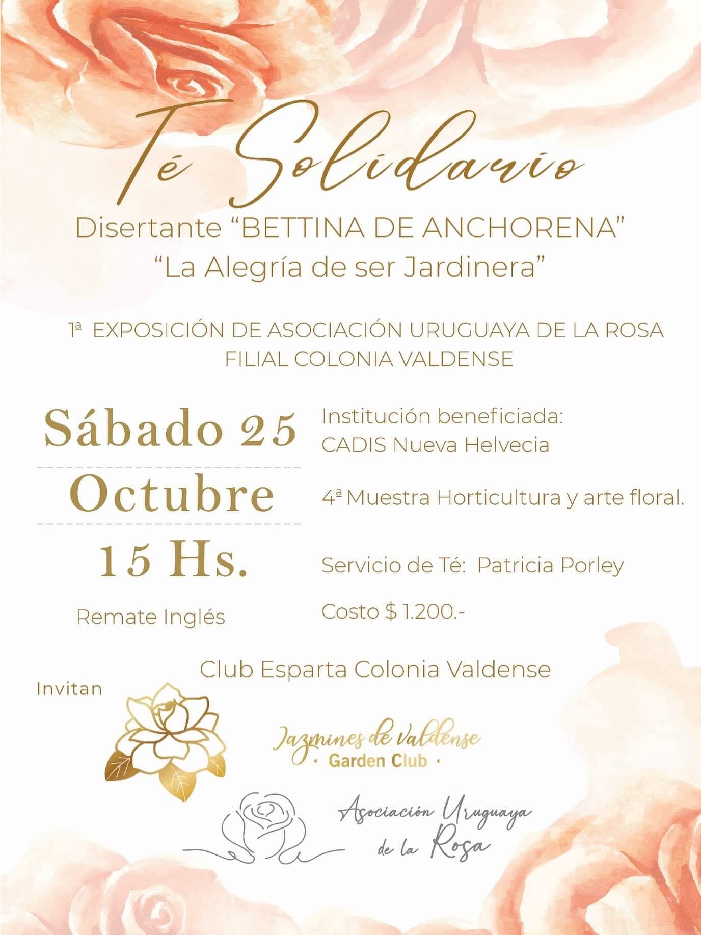 Té Solidario en Colonia Valdense con disertación de Bettina de Anchorena