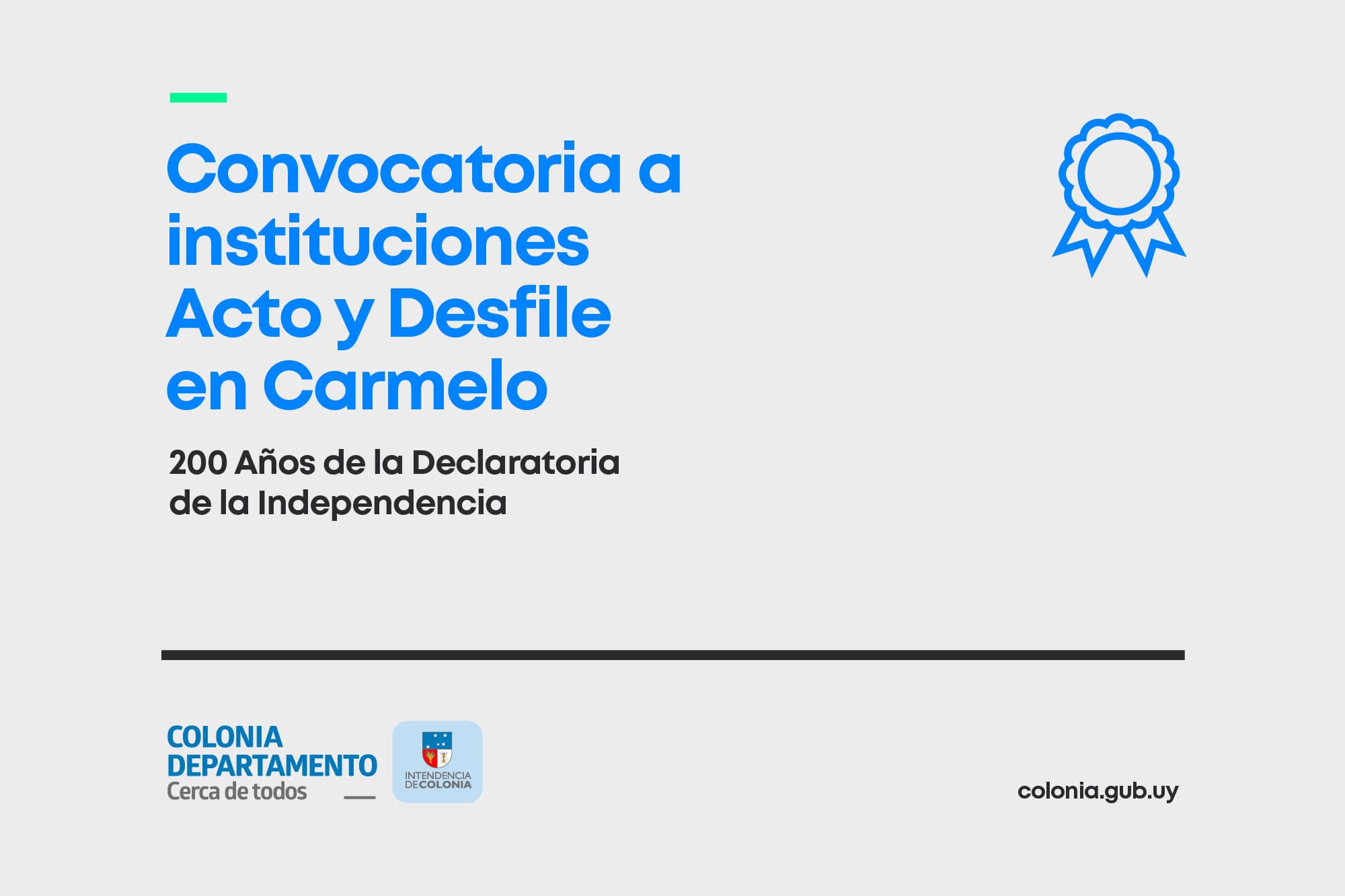 Convocan a Instituciones: Acto y Desfile en Carmelo por los 200 Años de la Independencia
