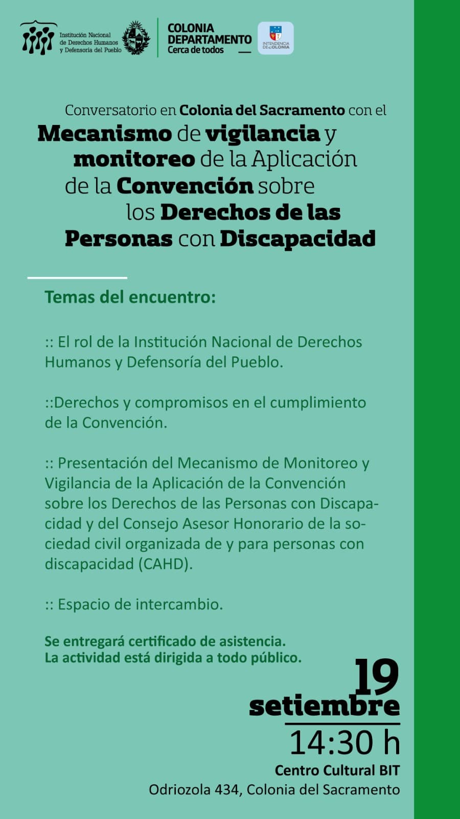 Conversatorio en Colonia del Sacramento sobre los derechos de las personas con discapacidad