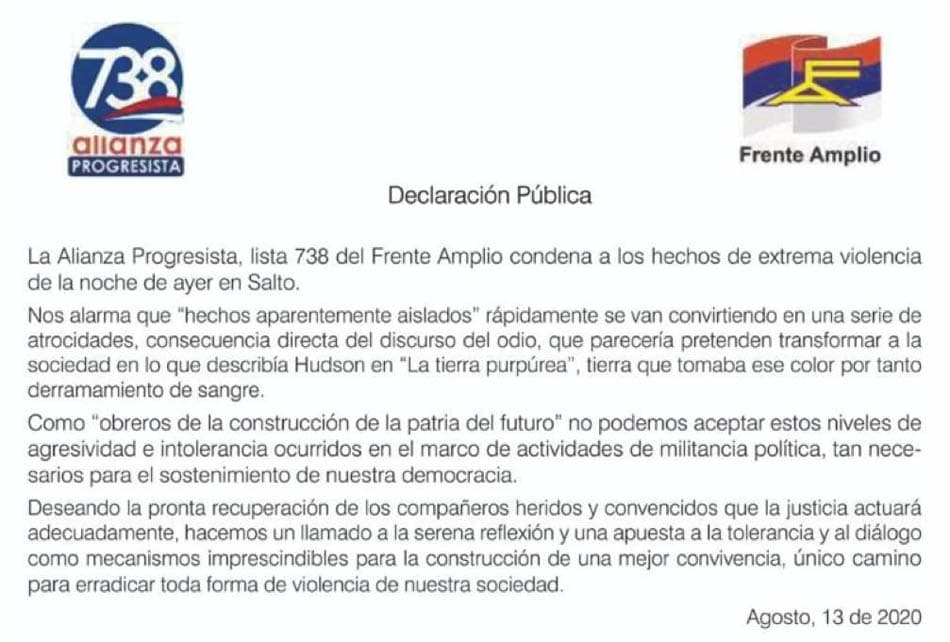 Repudio por agresiones a militantes de izquierda