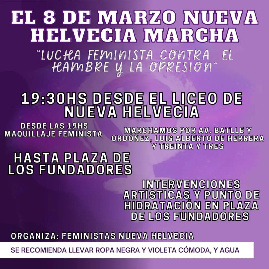 Actividad por el 8 de Marzo en Nueva Helvecia