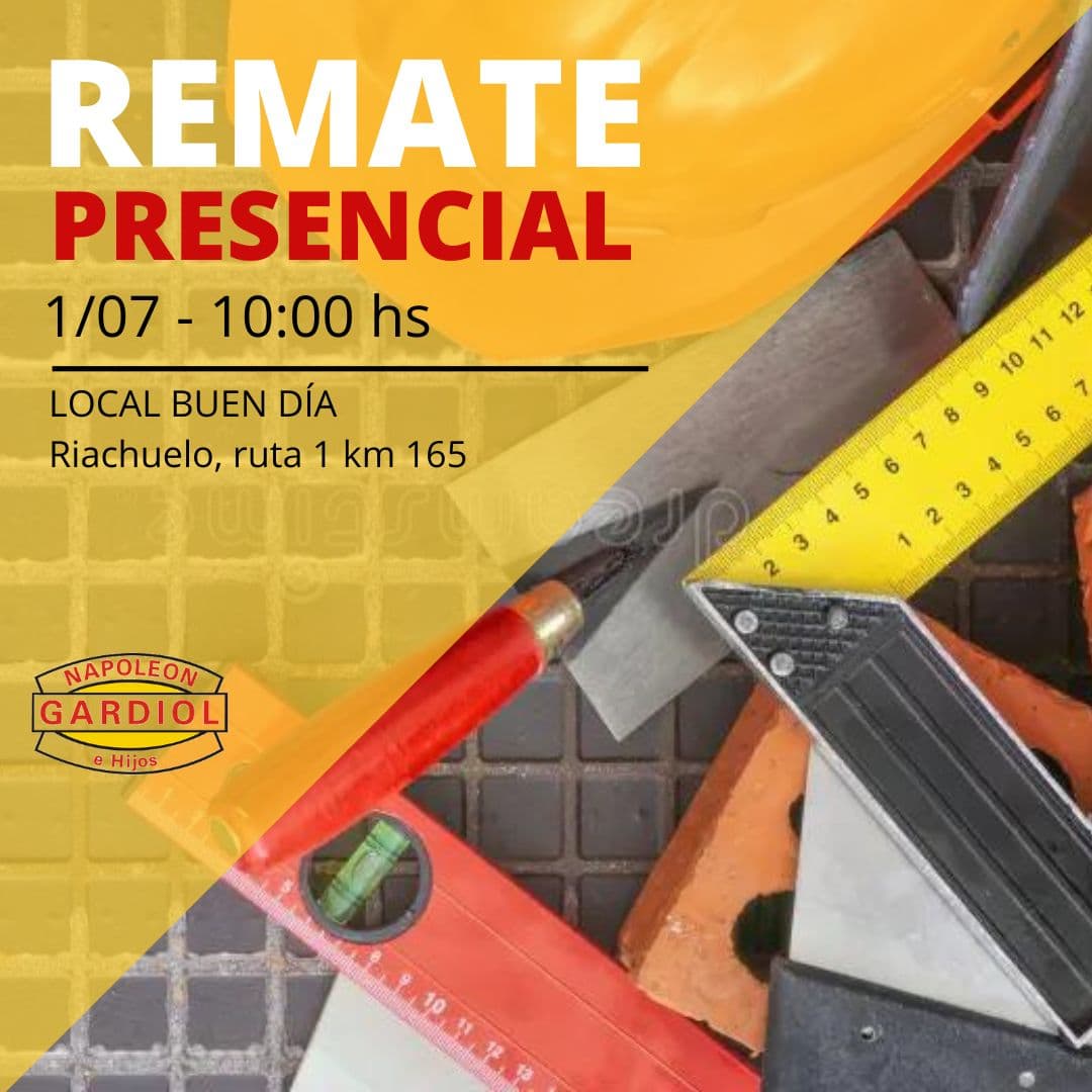 Gardiol e Hijos: gran remate presencial este 1 de Julio