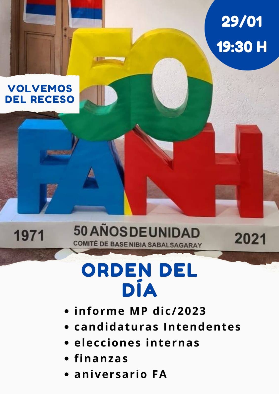 Frente Amplio de Nueva Helvecia retoma sus asambleas