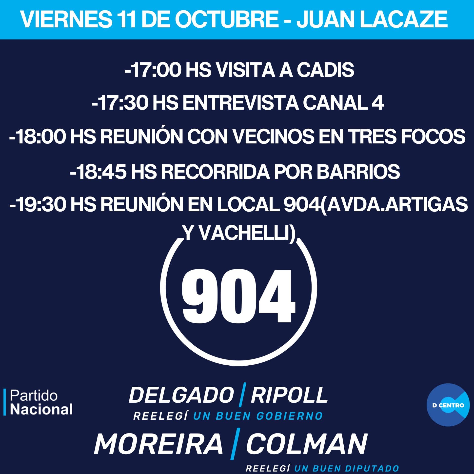 Intensa actividad este viernes de la Lista 904