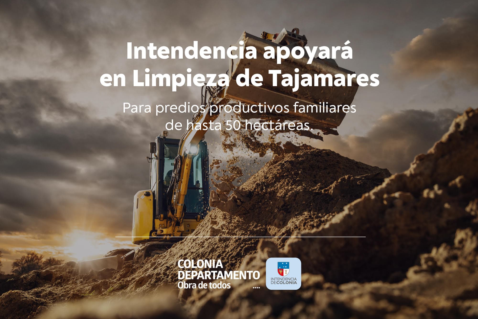 Intendencia apoya limpieza de tajamares en predios familiares en 2025