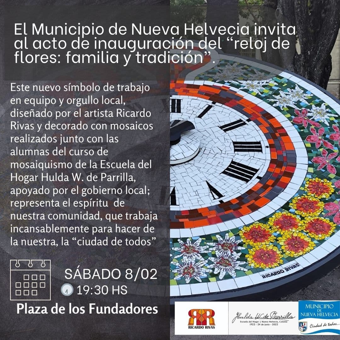 Nueva Helvecia inaugura el "Reloj de Flores: Familia y Tradición"