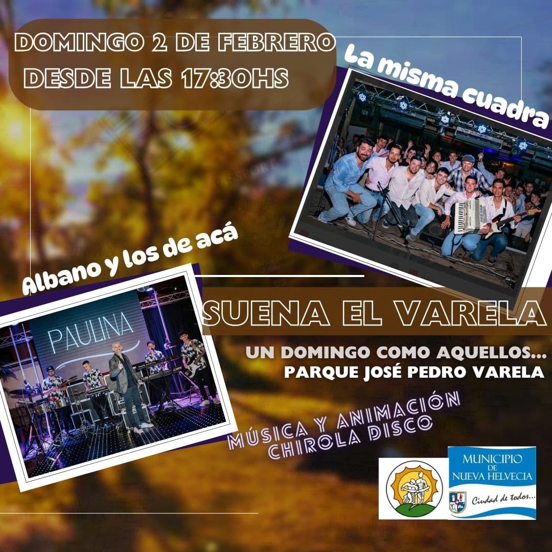 El Municipio de Nueva Helvecia despide el ciclo "Suena el Varela" este domingo