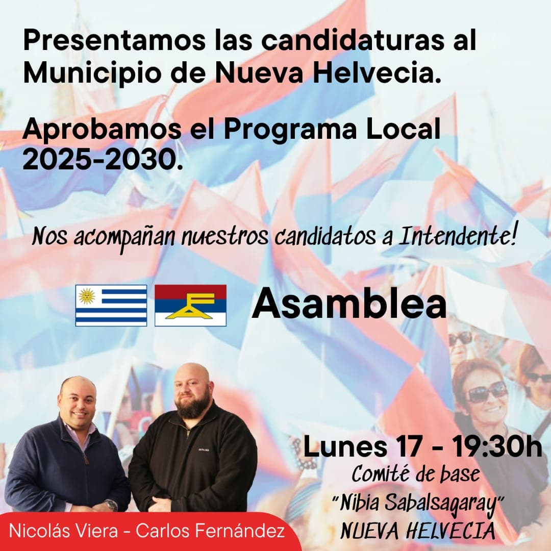 El Frente Amplio de Nueva Helvecia presenta sus candidaturas al Municipio