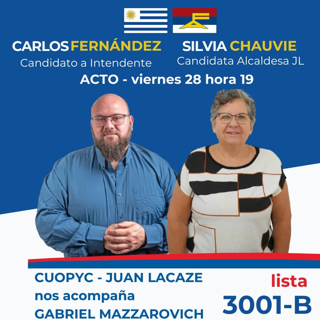 Fernández y Chauvie encabezan acto en Juan Lacaze junto a Gabriel Mazzarovich