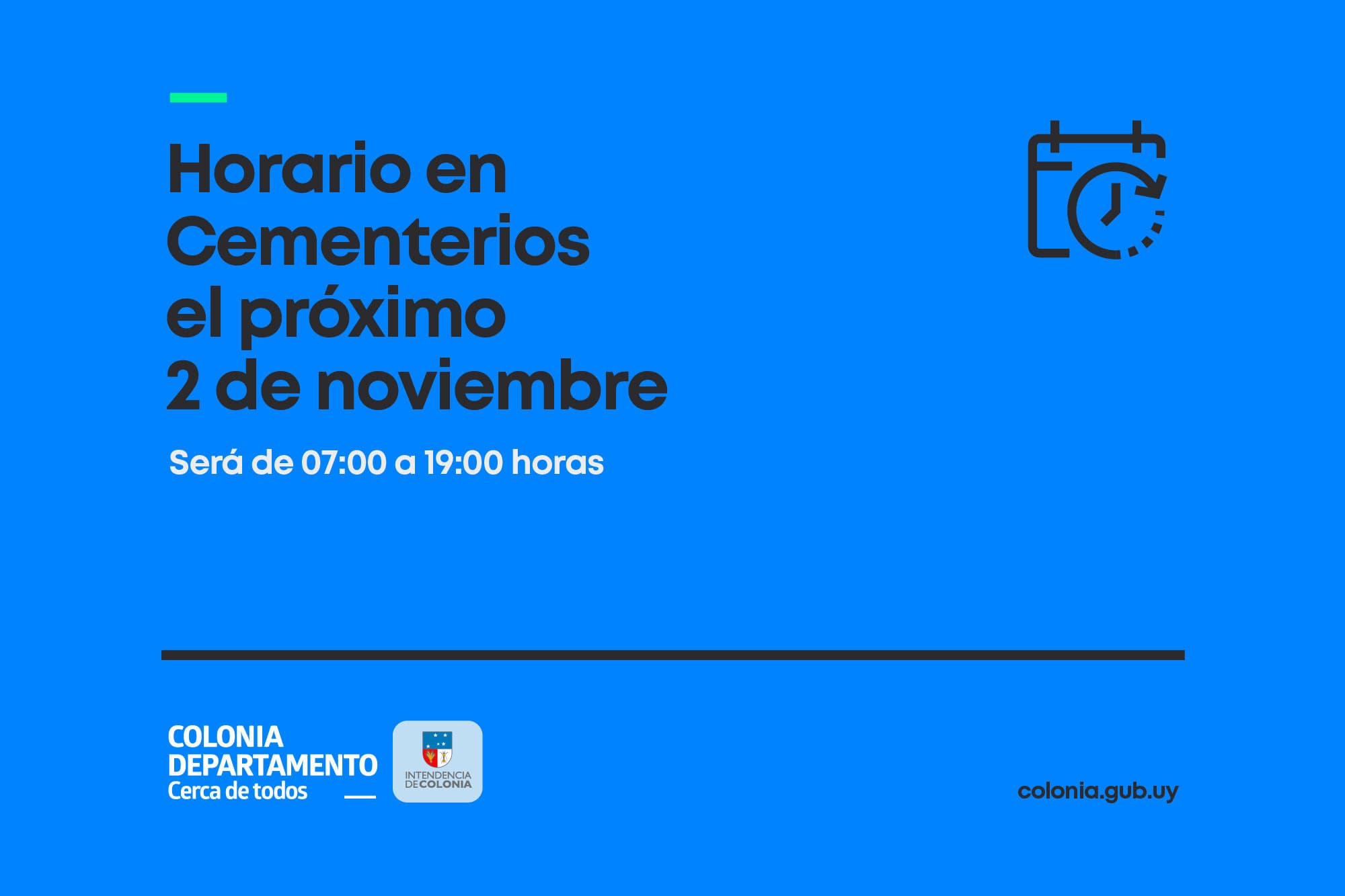 Horario en Cementerios el próximo 2 de noviembre