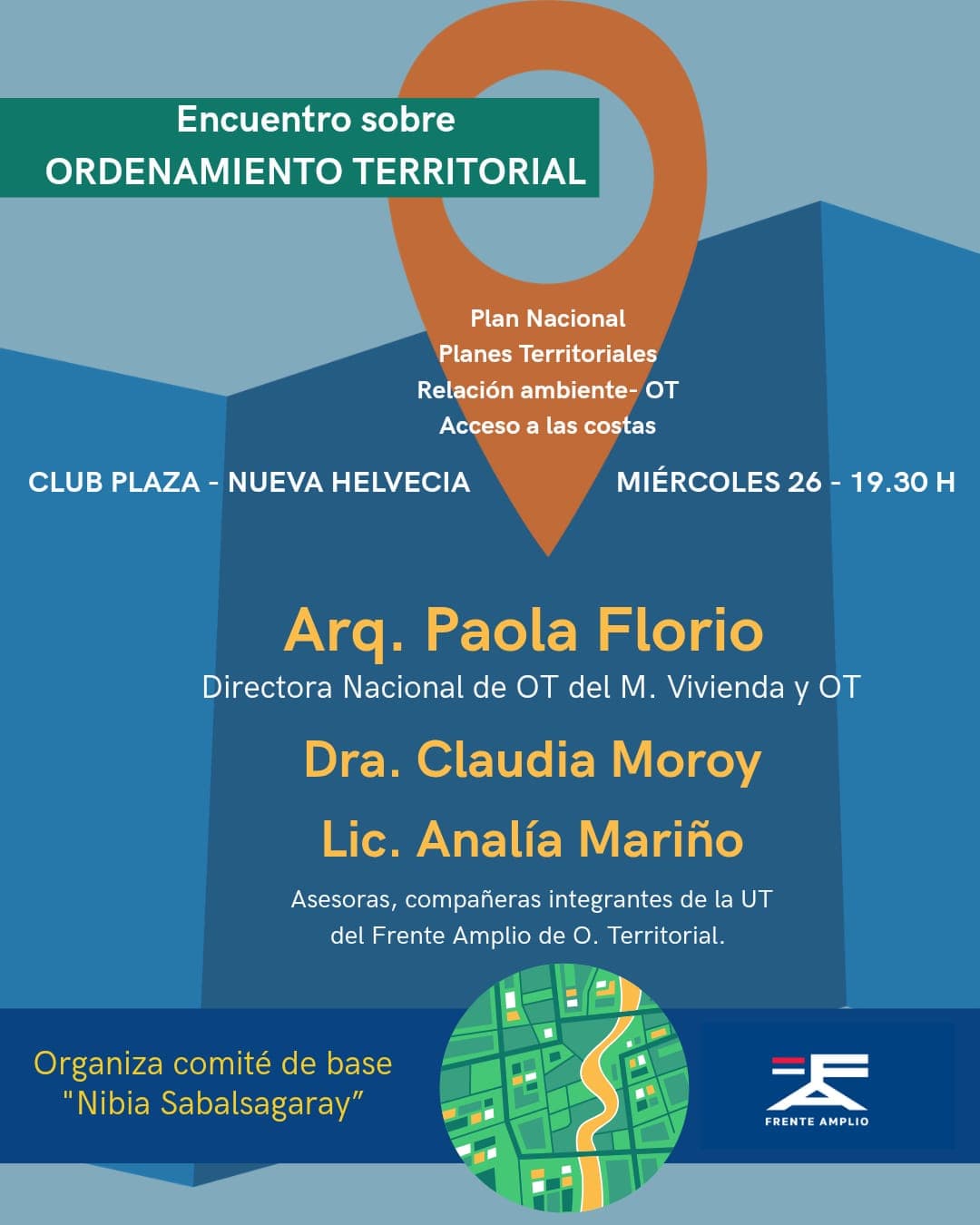 Este miércoles se realiza un encuentro sobre ordenamiento territorial en Nueva Helvecia