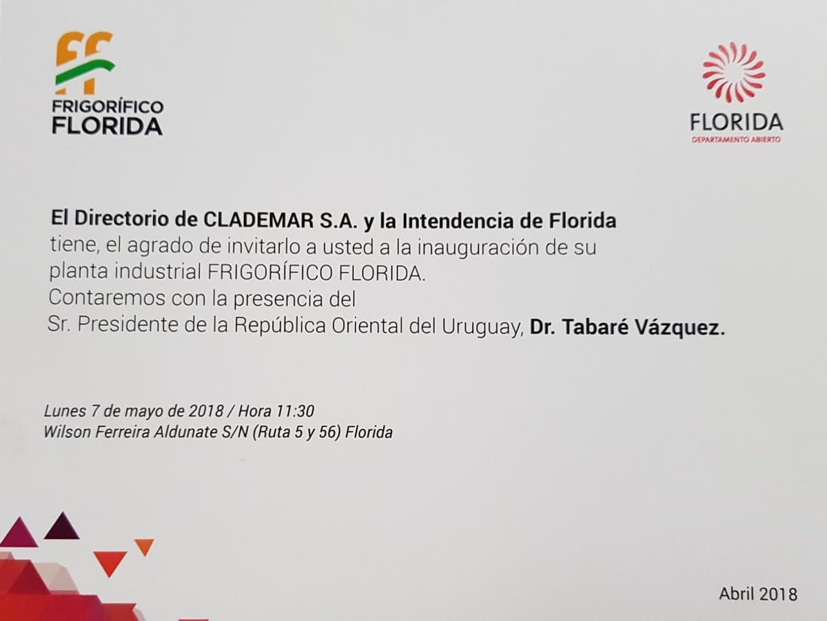 Enciso con Vazquez: reinauguración Frigorífico Florida