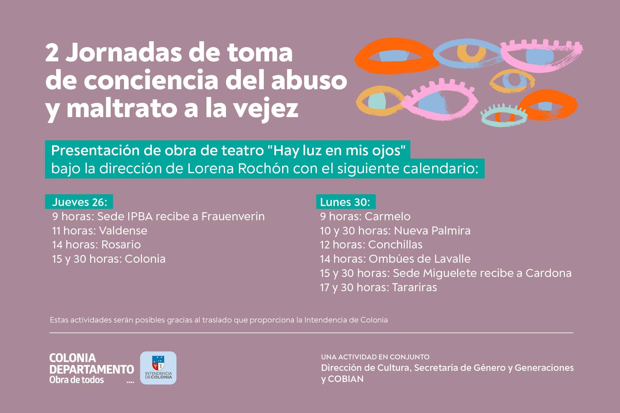 Jornadas de toma de conciencia del abuso y maltrato a la vejez